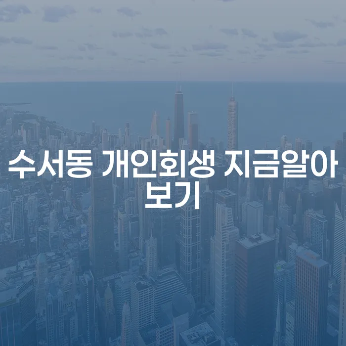 수서동 개인회생 지금알아보기
