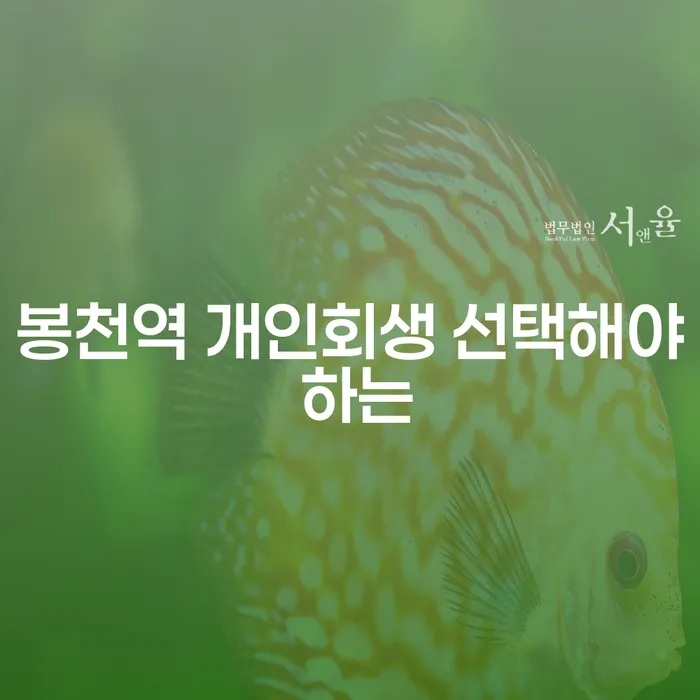 봉천역 개인회생 선택해야 하는
